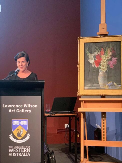 Anne-Louise Willoughby presenting on her biography Nora Heysen: A Portrait