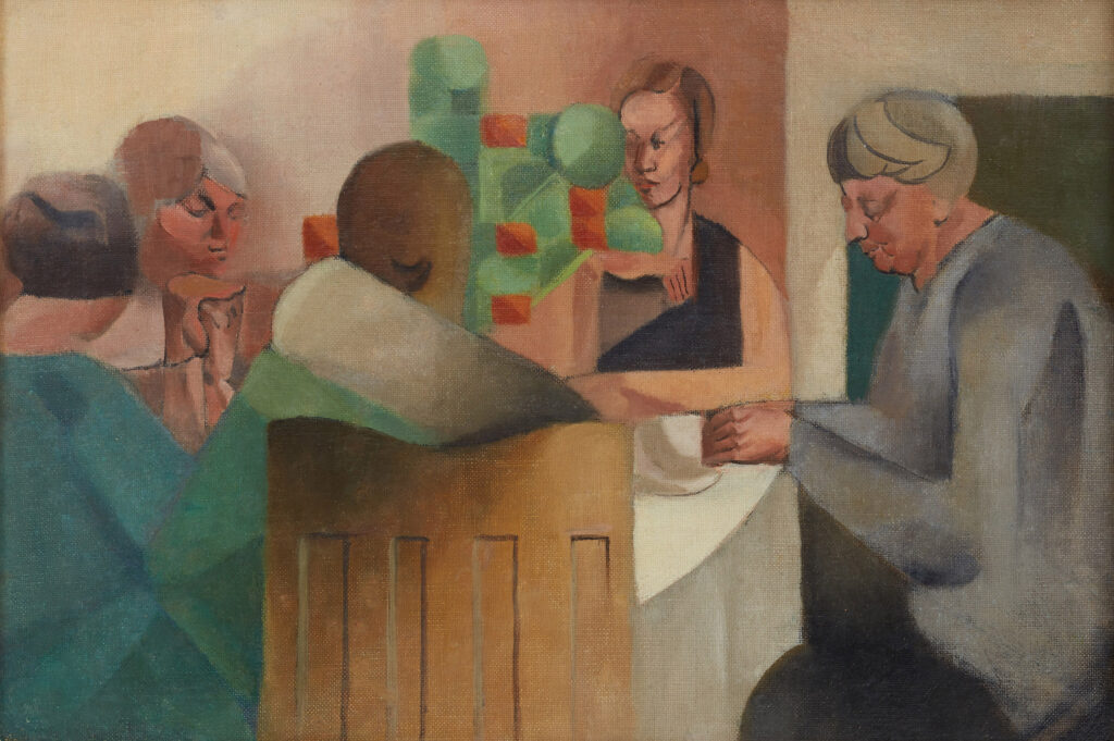 Heliodore Hawthorne, Some of Grace Crowley's Port Macquarie class 1930 1930 oil on canvas on board, 34 x 52 cm, Into the Light Collection 2022, Sheila Foundation
